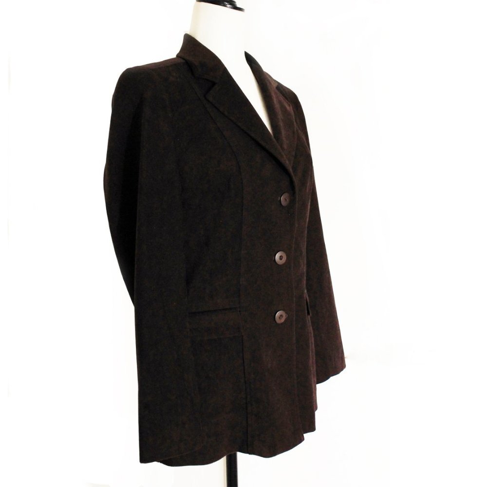 Brown Velour Blazer, Lulu Alexander New York, Vintage Made in U.S.A., Si…